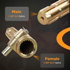 PTO Extender Adaptor Male 6 & 1-3/8″ Female 21 & 1-3/8″ Spline Fit 70HP Engine
