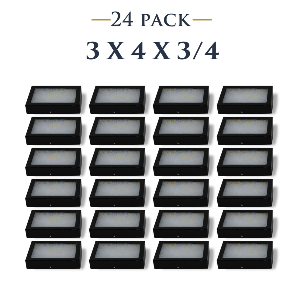 24 Pack of 3 x 4 x 3/4 Riker Display Cases Boxes for Collectibles, Arrowheads