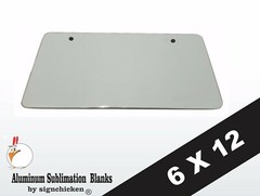 10 Pieces, ALUMINUM LICENSE PLATE SUBLIMATION BLANKS 6″x 12″ 2 MOUNTING HOLES**