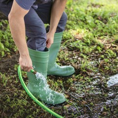 HISEA Men’s Boots Steel Toe Safety Work Boots Muck Mud Farm Gardening Rain Boots