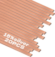 20 Sticks Brazing Rods BCuP5 15% Silver Solder Copper Phosphor Welding Rods 0…