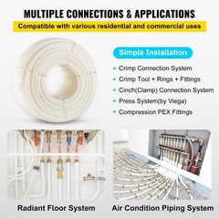 1in 500ft PEX-B Non-Barrier White Pipe for RV Plumbing Radiant Heating