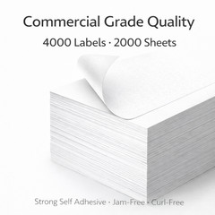 4000 Half Sheet Shipping Labels 8.5×5.5 Self Adhesive 2 Per Sheet Inkjet Laser