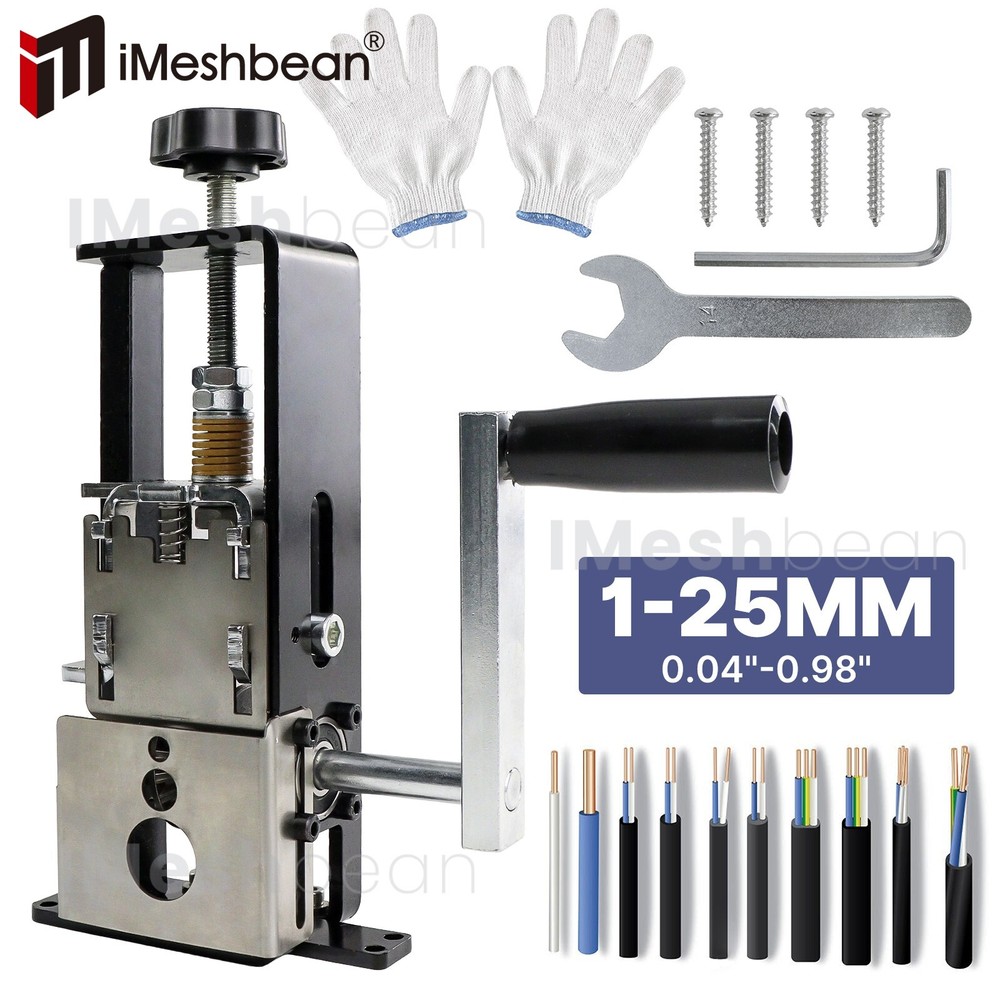 Electric & Manual Wire Stripping Machine Cable Cutter Copper Peeling Stripper US