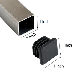 16 Pack Square Plastic Plugs,1″ Inch Insert End Caps for Square Tubing Post，B…