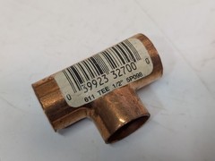 Lot of 11: Nibco 611 Tee 1/2″ 5P098 Wrought Copper Solder Connector Fittings
