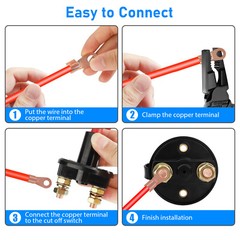 2X Battery Isolator Disconnect Cut Off Power Kill Switch for Car Truck Boat ATV