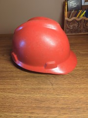 Vintage Red MSA V-Gard Protective Hard Hat Early 70’s