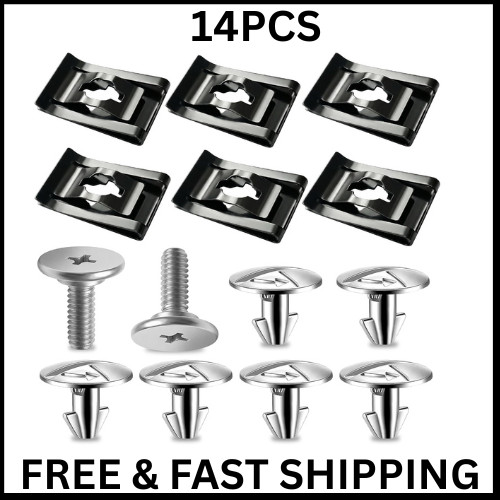 14PCS Engine Splash Shield/Skid Plate Screws, Bolts & Clips for Honda Accord 201