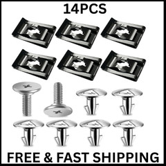 14PCS Engine Splash Shield/Skid Plate Screws, Bolts & Clips for Honda Accord 201