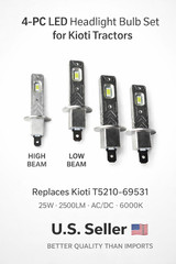 🌟Pro Series 4-Pc LED Headlight Bulb Set for Kioti NS4710 NS5310 NS6010 ⬆️Visibi