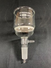 CHEMGLASS Glass 350mL 24/40 M Frit Buchner Filter Funnel CG-1406-25