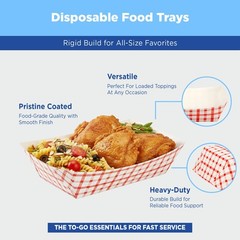 Karat Food Tray – Shepherd’s Check (Red) – 0.5 lb, FP-FT050G