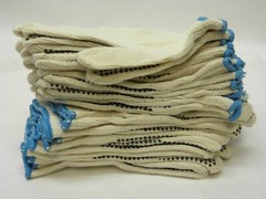 12 Pairs Wear Cotton Polyester String Knit Work Gloves With One Side Dots MEDIUM