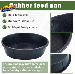 5 Pcs Rubber Feed Pan 12 Quart/ 3 Gallon Utility Horse Feed Bucket Rubber Bowl