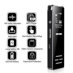 128G Spy Audio Recorder Digital Voice Activated Mini Sound Dictaphone/MP3 Player