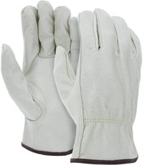 12 Pairs Heavy Duty Durable Cowhide Leather Work Gloves SIZE L