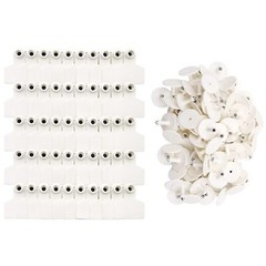 100 Pcs Blank Livestock Identification Ear Tags for Cattle Cow Pig Goat Sheep
