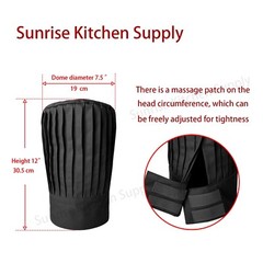 Tall Chef Hat Black. One Size Fits Most.