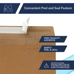 MOS A7 Kraft Envelopes 5.25 x 7.25 Inch 100 Pack — Brown Self-Seal Heavywe