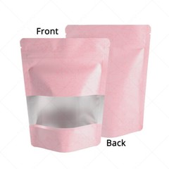 Assorted Size Matte Pink Foil Mylar Stand up Zip Lock Bag w/ Window P02