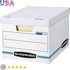 Cardboard File Boxes W/ Lift-Off Lid Stackable Storage Documents Easy Carry New