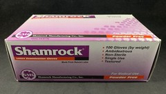 Shamrock Latex Powder Free Examination Gloves 100 Count Size Medium #10112