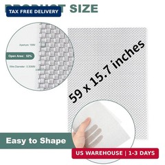 304 Stainless Steel Wire Mesh Screen,15.7 X 59 Inches, 1mm Hole 20 Mesh, No Rust