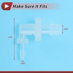 Plastic Hose Barb Fitting 1/16″ to 3/16″ Hose Barb Elbow L Fitting Clear 5 Pcs