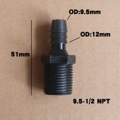 NPT Plastic Male Thread Reducer Connector Barb Hose Pipe Fitting Air Fuel Water