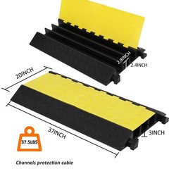 3 Channel Rubber Cable Protector Ramps 28000 lbs Capacity Speed Bump Driveway