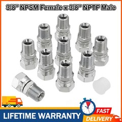 10PCS Hydraulic Hose Fittings: 3/8″ NPSM Female x 3/8″ NPTF Male Swivel Fitting