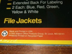 Globe Weis Colored File Folders Letter 9.5″ x 11 3/4″ 10-Pack Vintage 1995 NEW!