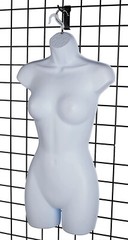 Clothing Form Hanging Female Display Torso Fits 5 to 10 Mannequin White Hollow