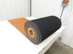 20″W x 25′ Rough Grip Top Rubber Conveyor Belt 2-Ply Black 25′ Length 1/4″Thick
