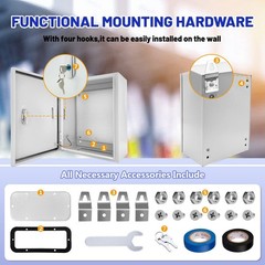 Outdoor Electrical Box 12 x 10 x 6”D NEMA 4X Enclosure Steel Box, Waterproof