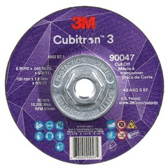 3M Cubitron 90037 Abrasive Cut-Off Wheel, Type 1, 5 In Dia, 0.045 In Thick, 7/8