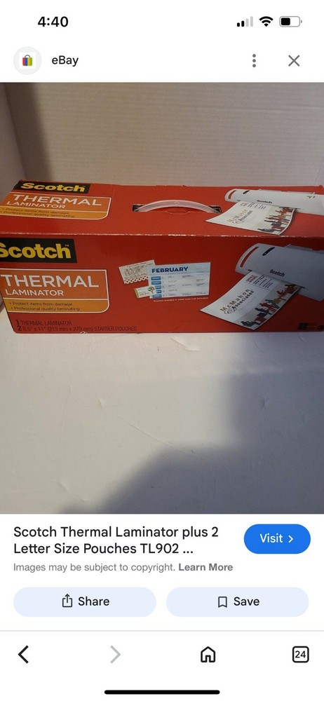 Scotch Thermal Laminator for Letter Size (8.5 x 11 in) Pouches