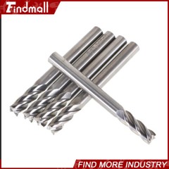 5x 1/4″ 4 Flute 2-1/2″ Overall Length 3/4″ LOC Carbide End Mill- TiALN COATED