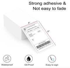 500 4×6 Fanfold Direct Thermal Direct Shipping Labels for Zebra & Rollo Printers