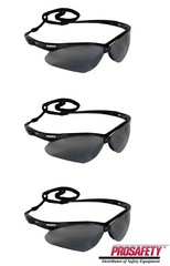 3- 22475 NEMESIS KleenGuard Safety Glasses Smoke Gray Anti-Fog Sunglasses UV Z87