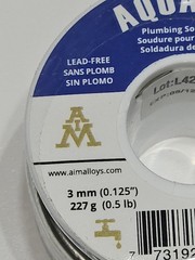 AIM Aquasol Lead Free Plumbing Solder 3mm (0.125 Inch) 227g (0.5lb)