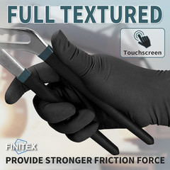FINITEX – Black Nitrile Disposable Gloves, 5Mil, Powder-Free, Medical Exam Latex
