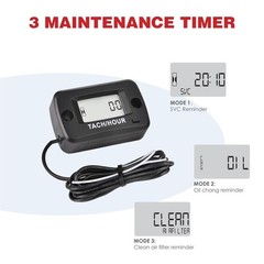 Tach Hour Meter Digital LCD Inductive Tachometer Timing Self-Powered IP68 Retail