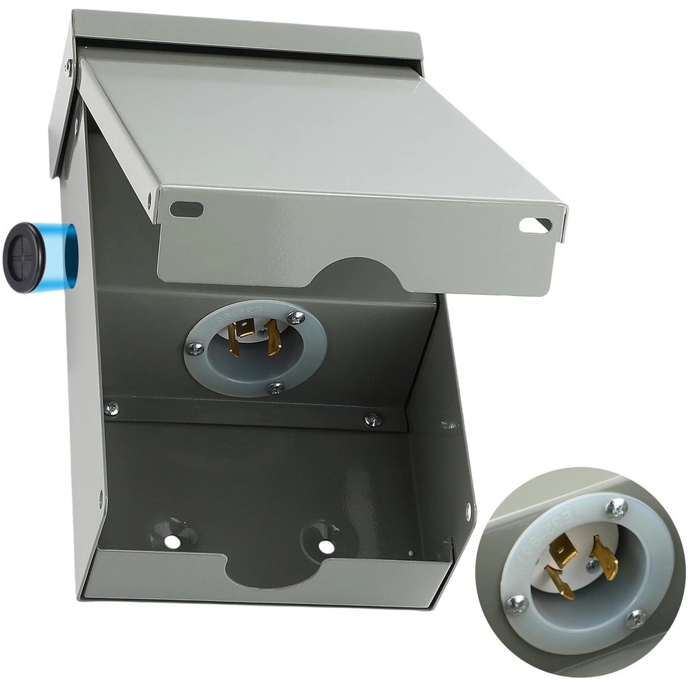 Blulu 30 Amp Power Inlet Box Pre-Drilled Generator Inlet Box NEMA L5-30P 3-Pr…