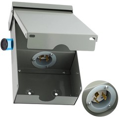 Blulu 30 Amp Power Inlet Box Pre-Drilled Generator Inlet Box NEMA L5-30P 3-Pr…