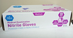 (1 Pk) MedPride Powder-Free Nitrile Exam Gloves Iris Blue – Medium Size -Box/100