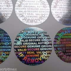 1000 Round 25 MM 1 INCH Security Hologram Tamper Evident Warranty Silver Labels