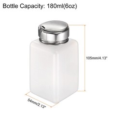 5Pcs, Solvent Alcohol Dispenser 180ml Push Down Nail Polish Remover Bottle White