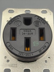 Hubbell HBL9450A 50A 125/250V NEMA 14-50R Flush Receptacle 3P4W New Open Box